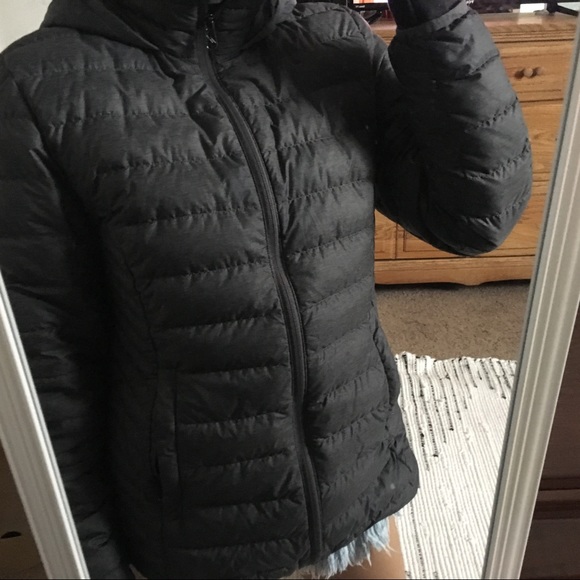 Womens Dark Black Puffer Jacket - Picture 3 of 4